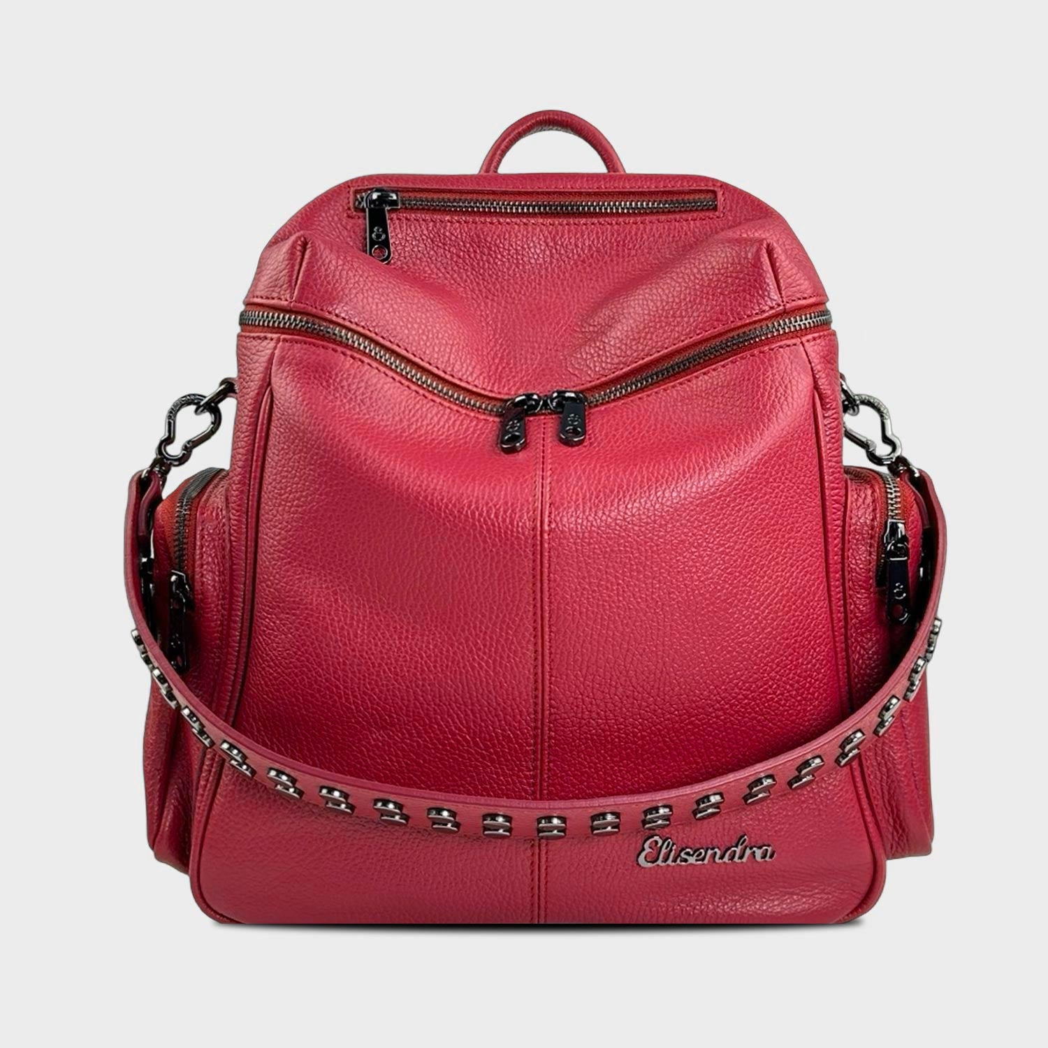 Saray Cherry Hammered Lettering Backpack